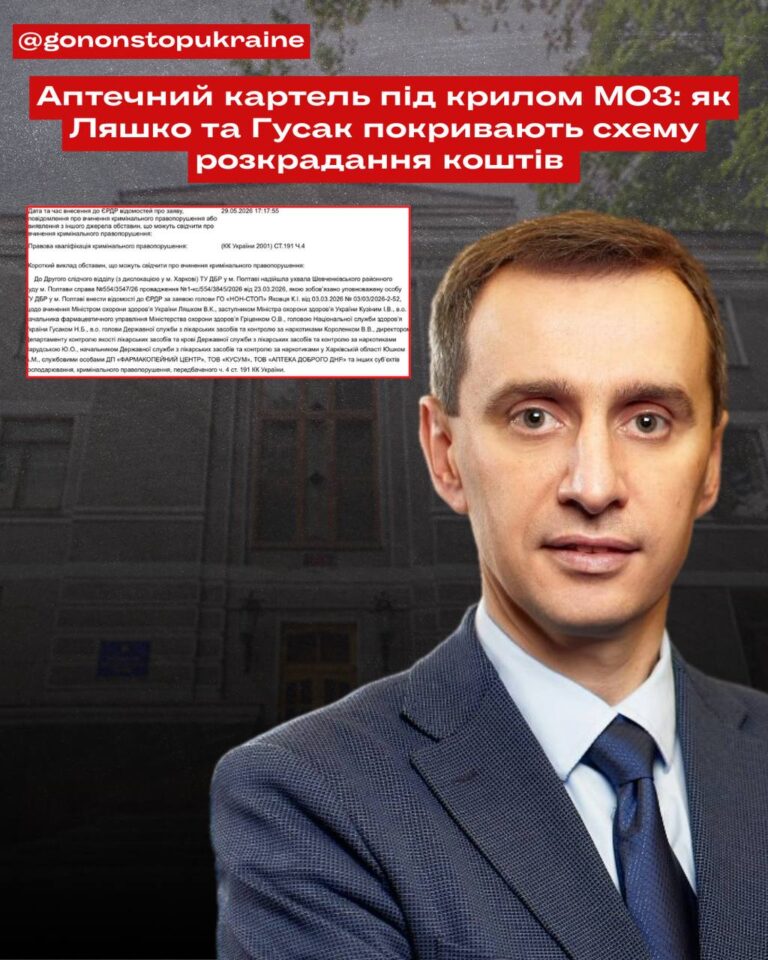Аптечний картель під крилом МОЗ: як Ляшко та Гусак покривають схему розкрадання коштів