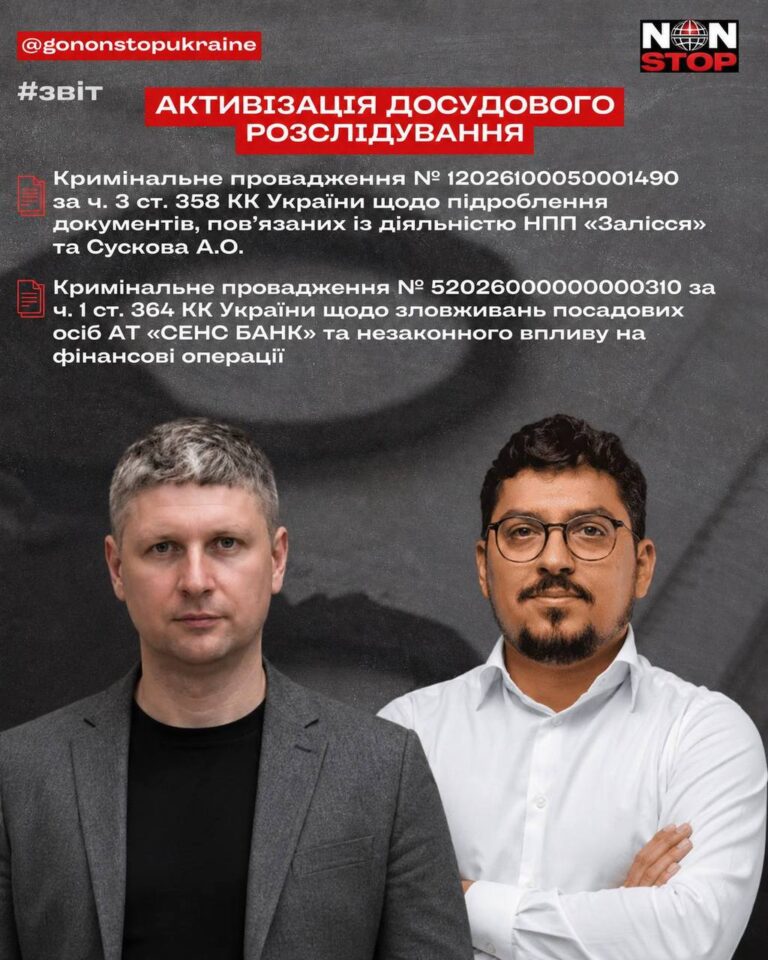 Вимога активізації розслідувань: ГО «НОН-СТОП УКРАЇНА» оскаржує саботаж справ щодо посадовця ДУС та виведення $38 млн через «СЕНС БАНК»