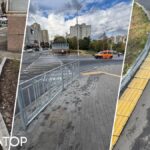 Прикол від комунальників – біля метро Голосіївська з тактильної плитки виклали дивні загогуліни